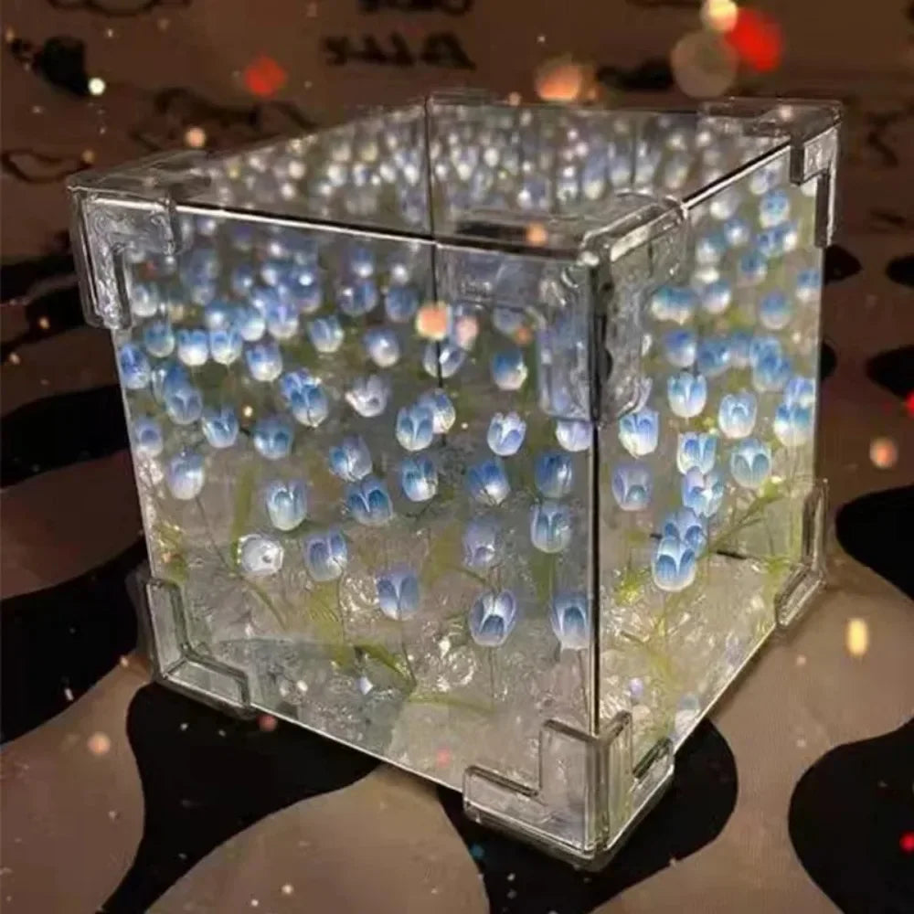 Lampe de Nuit DIY Cube – Fleur de Tulipe à Monter Soi-Même