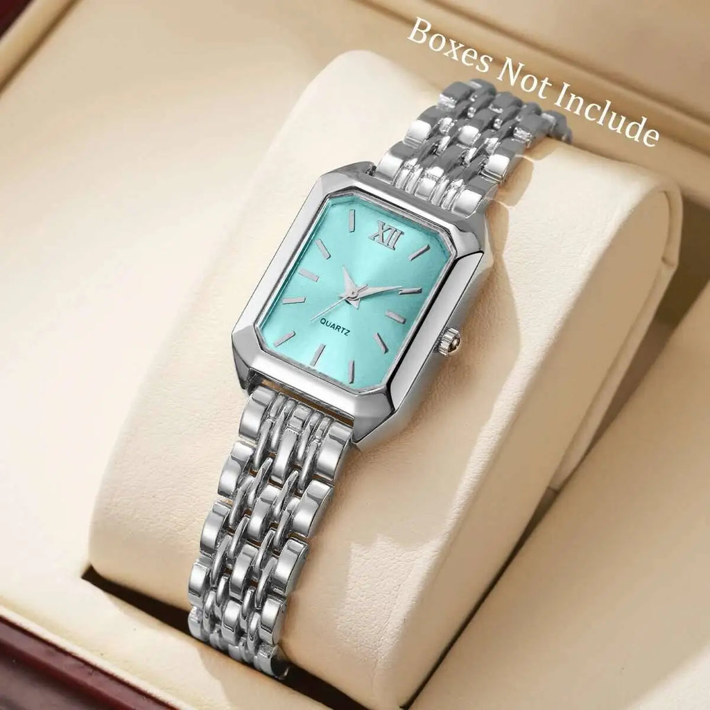 Montre à Quartz Rectangulaire pour Femmes – Bracelet Analogique de Luxe