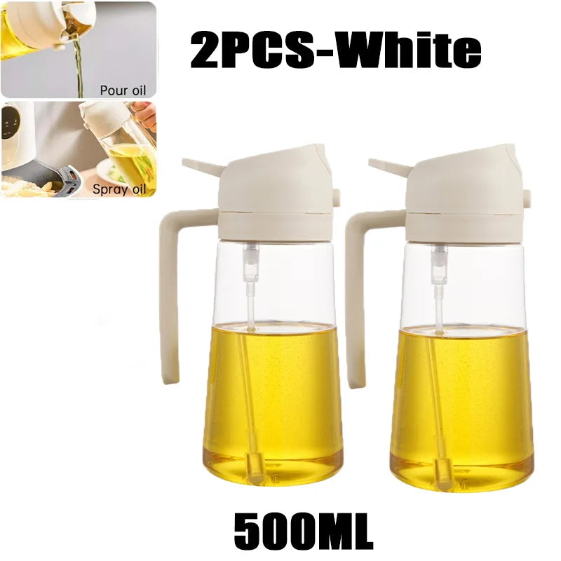 Bouteille de Pulvérisation d'Huile 2 en 1 – Distributeur et Injecteur 500 ml