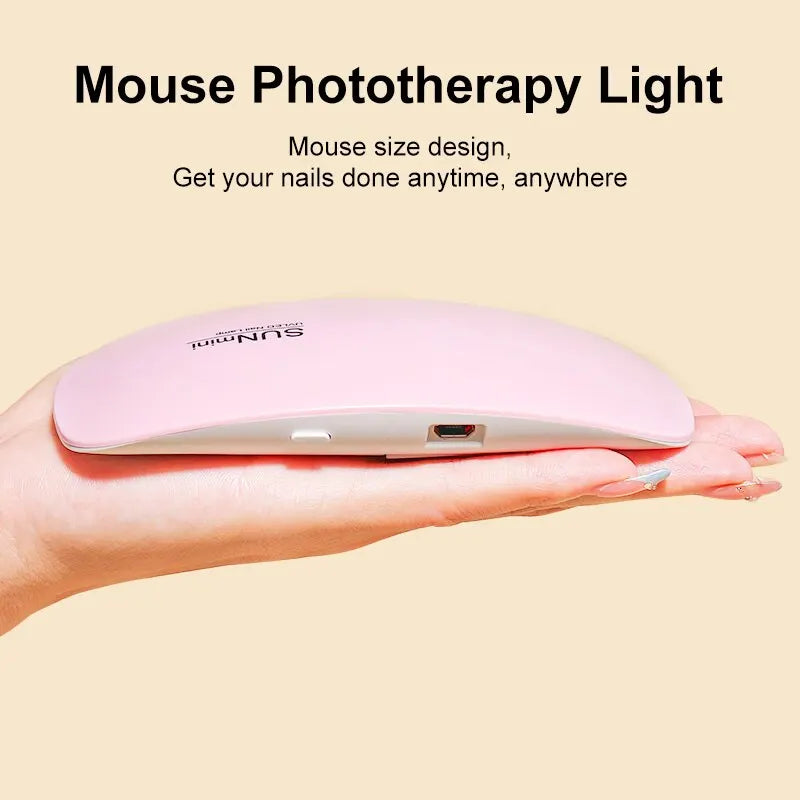 Mini Sèche-Ongles Portable 6W – Lampe LED UV de Manucure avec Câble USB