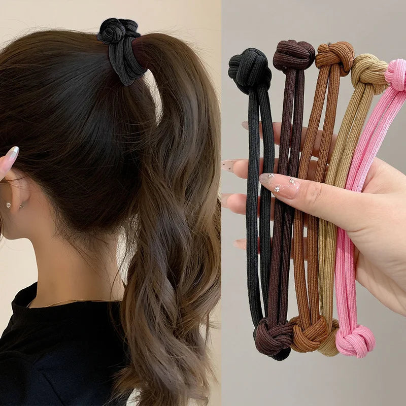 Attaches de Cheveux Elastiques Simples pour Femmes - Multicolors