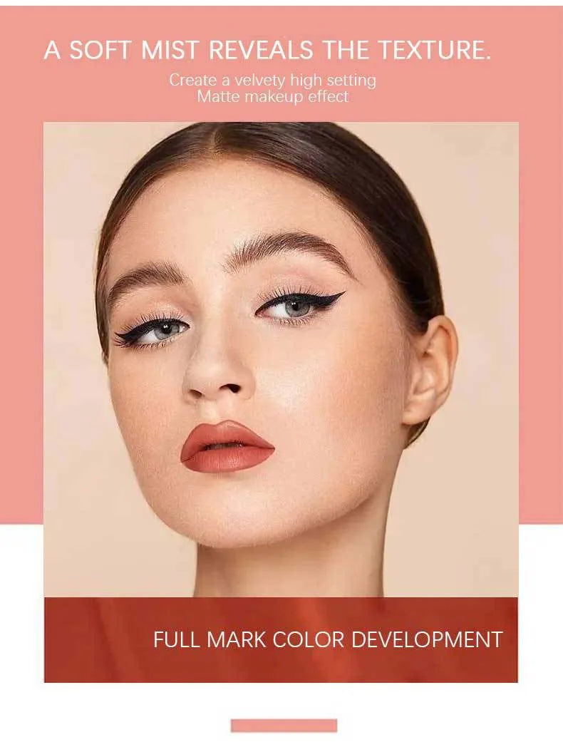 Rouge à Lèvres Mat 6 Couleurs – Velours, Imperméable & Longue Durée