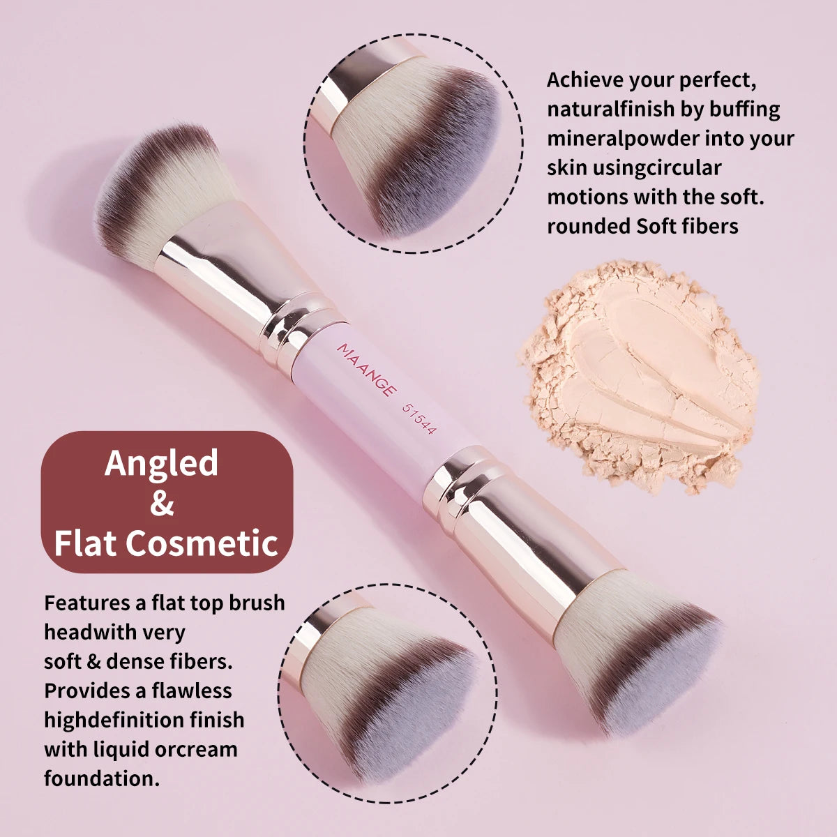 Ensemble de Pinceaux de Maquillage de Base – 4 Pièces avec Boîte
