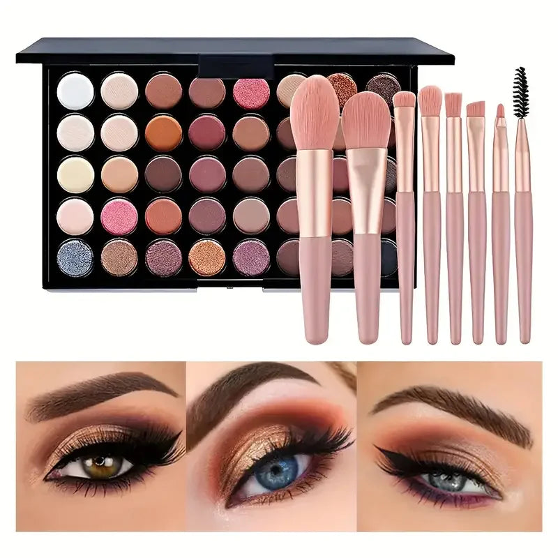 Palette de Fards à Paupières Pailletés – 40 Couleurs, Longue Durée et Étanche