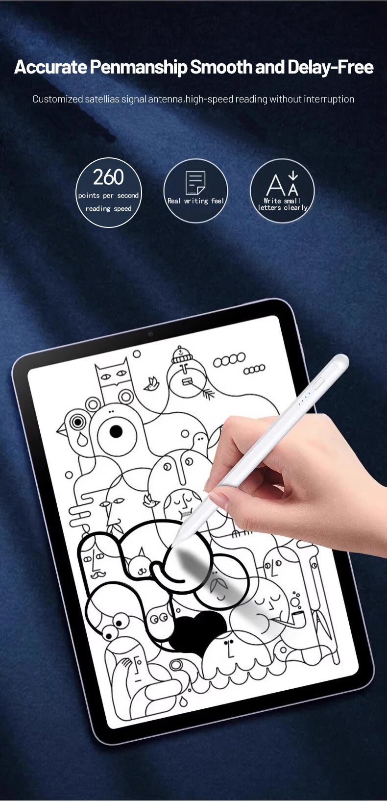 Stylet Universel Tactile – Compatible avec iPad, Android et smartphones