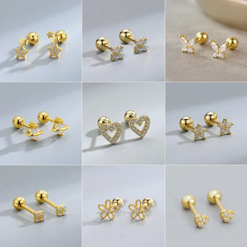 Boucles d’Oreilles Cœur à Vis – Hypoallergénique pour Cartilage Helix