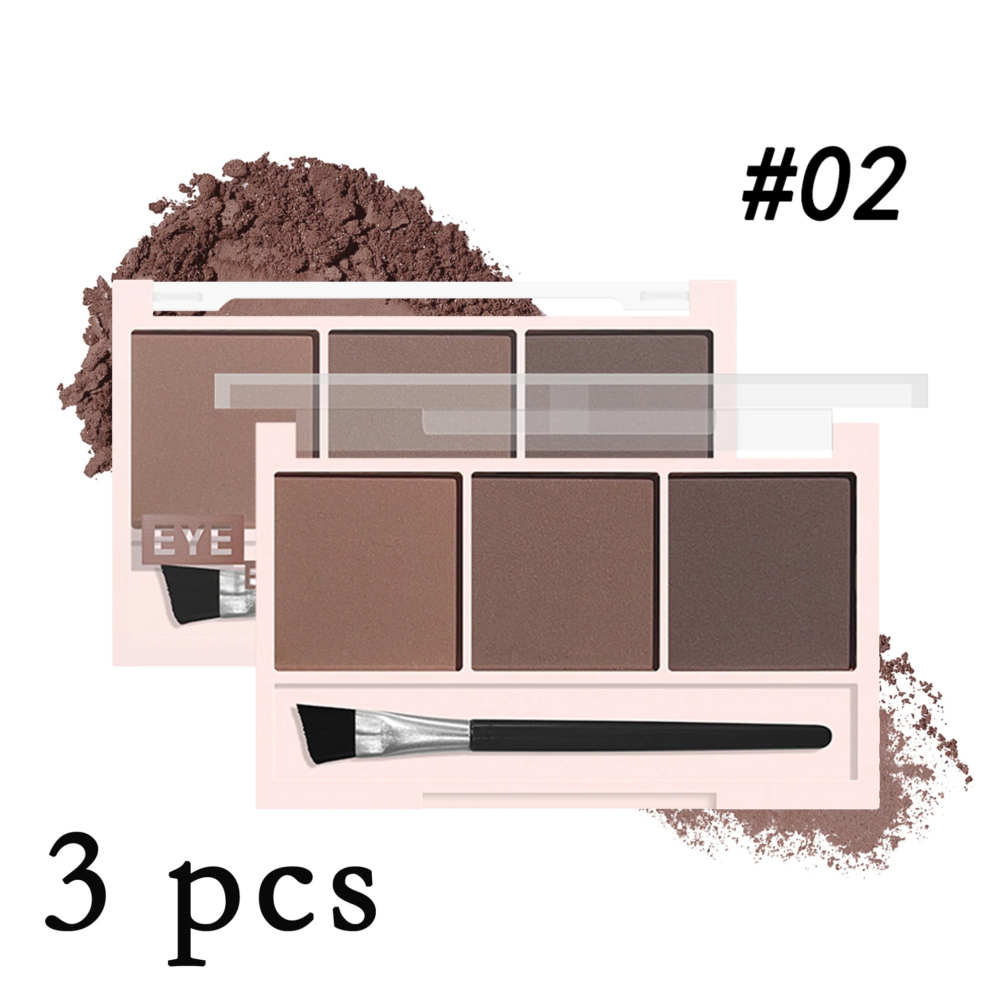 Ensemble de Poudre à Sourcils 3 Couleurs avec Pinceau