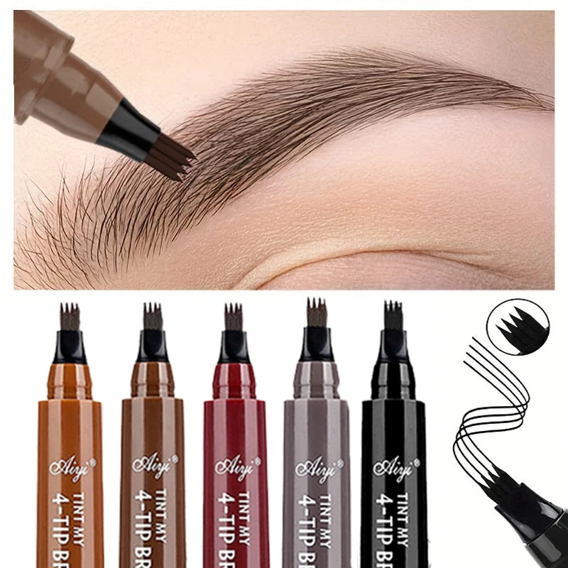 Stylo à Sourcils 4 Pointes Fendues – Maquillage Précis et Durable