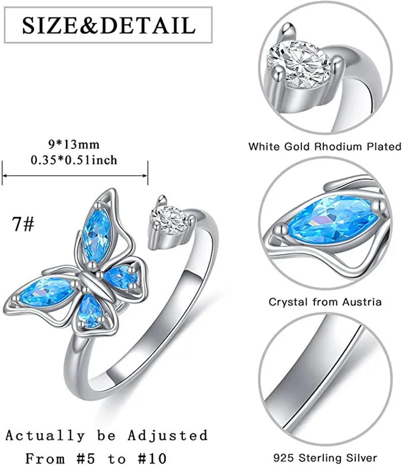 Bague Rotative Anti-Stress pour Femme, Multichoix, Bijoux Élégant