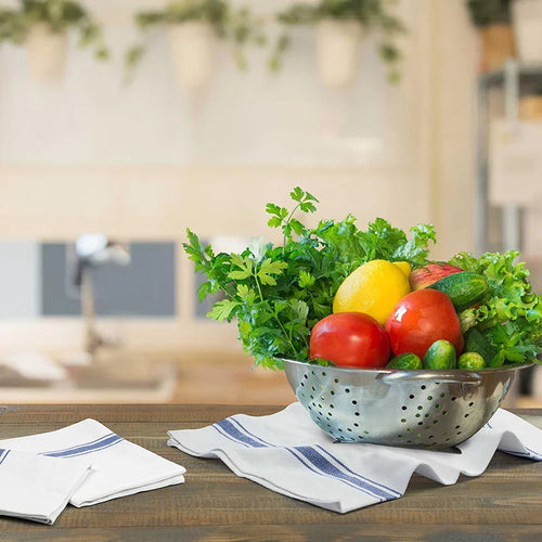 6/8Pcs, 45cm×62 Cm, Minimalist Two-Tone Striped Kitchen Towels, Household Cleaning Cloths and Scouring Pads