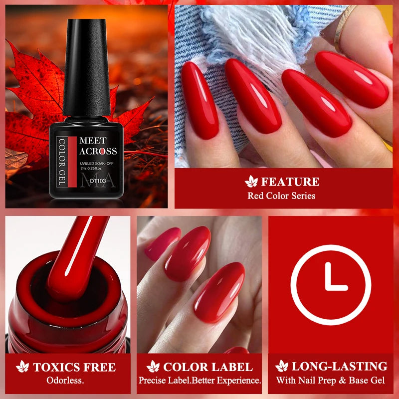 Vernis à Ongles 7ml, Longue Durée, Style Français DIY, Gel UV/LED