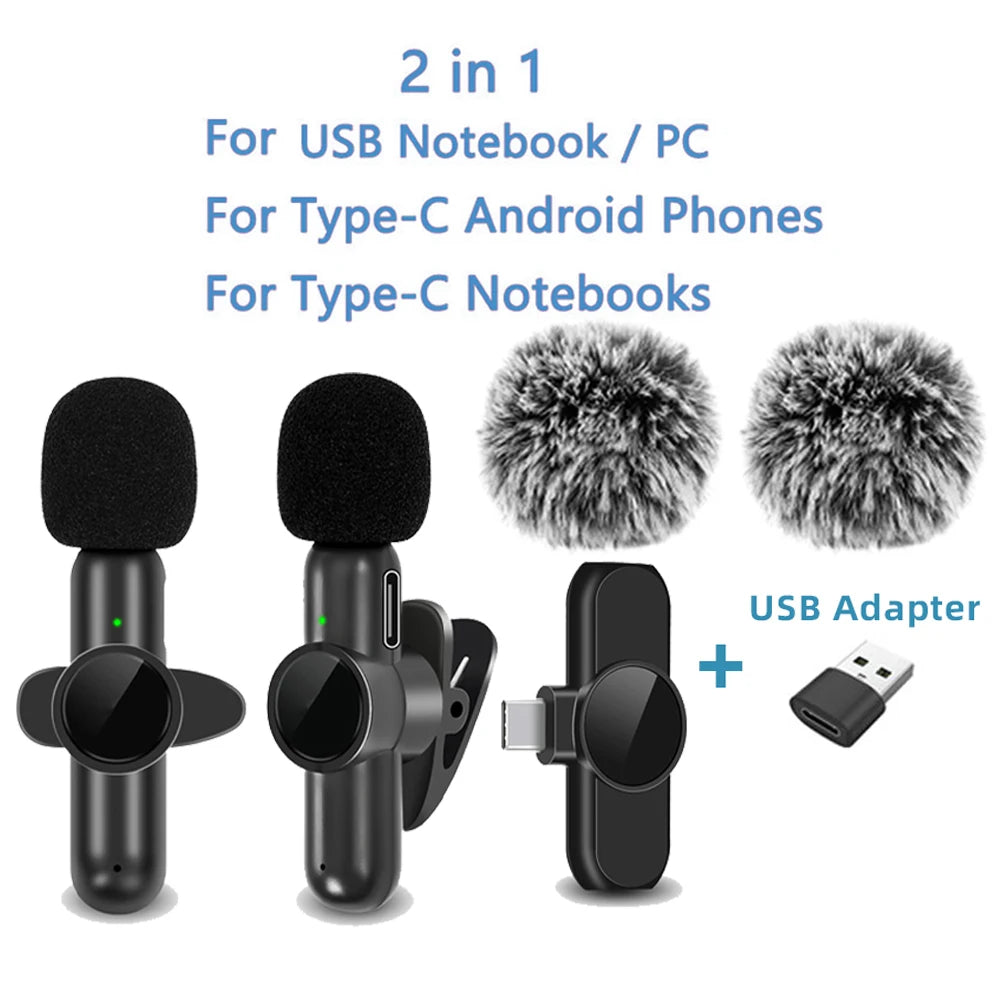 Microphone Lavallière sans fil 2.4G – Audio et Vidéo Haute Qualité