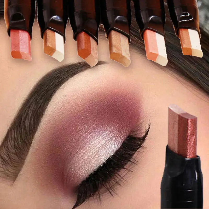 Bâton Fard à Paupières Double Couleur – Dégradé Scintillant & Effet Métallique Waterproof
