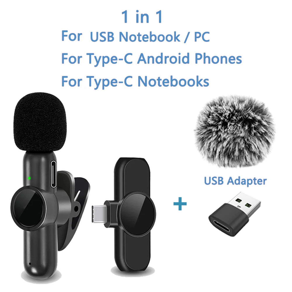 Microphone Lavallière sans fil 2.4G – Audio et Vidéo Haute Qualité