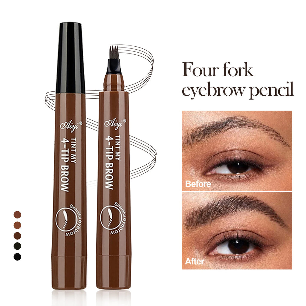 Stylo à Sourcils 4 Pointes Fendues – Maquillage Précis et Durable