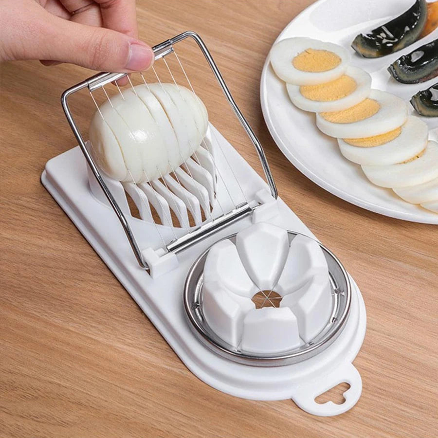 Coupe-Œufs Multifonction 2 en 1 en Polypropylène – Trancheuse à Fil d’Acier Inoxydable, Accessoire de Cuisine Pratique