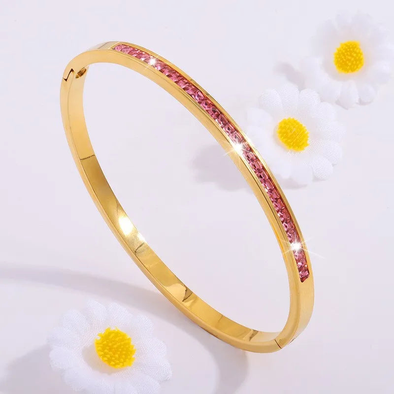Ensemble De Bracelets En Acier Inoxydable Incrustés De Zircone – Multichoix