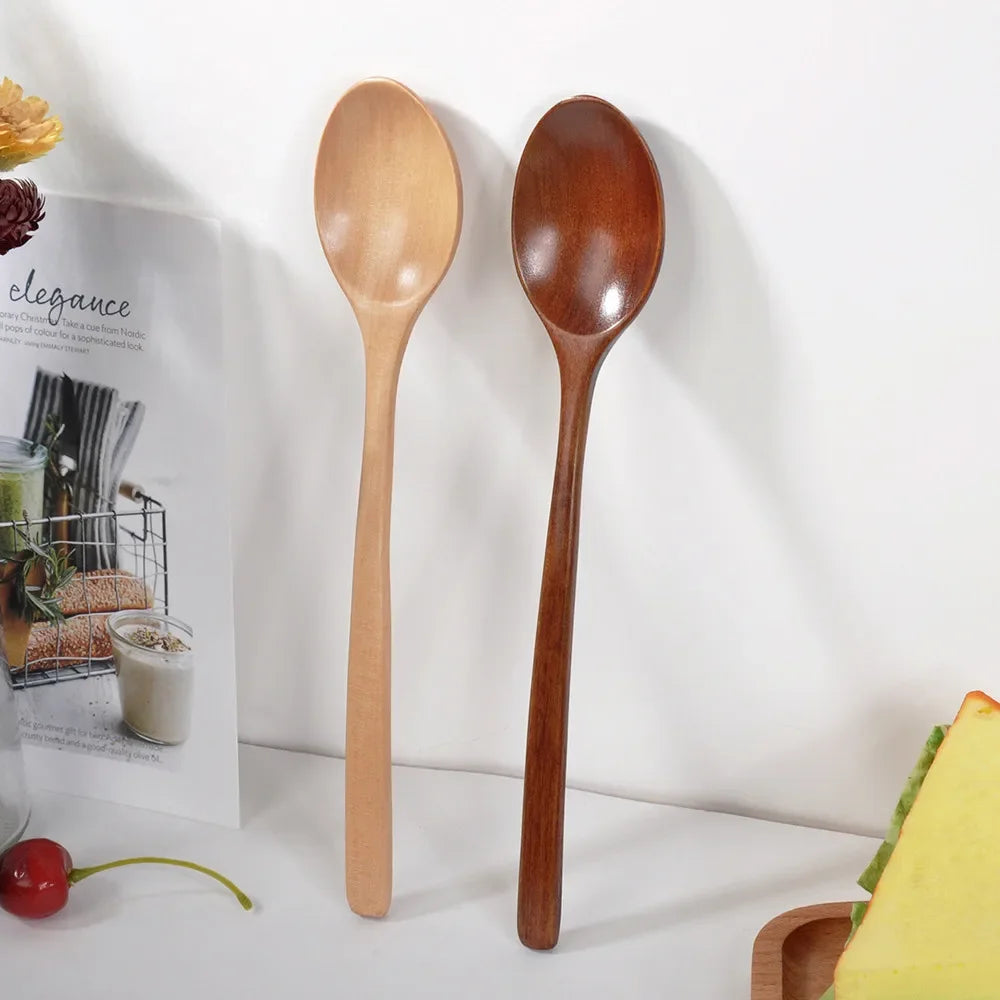 Cuillères en Bois Naturel Solide – Ustensiles de Cuisine Écologiques et Durables