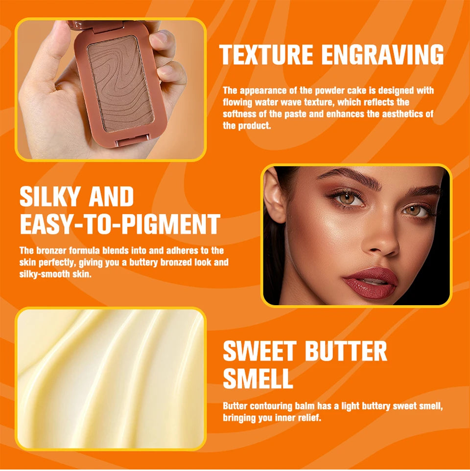 Bronzer & Highlighter Poudre – Contouring Effet Soleil Mat & Lumineux