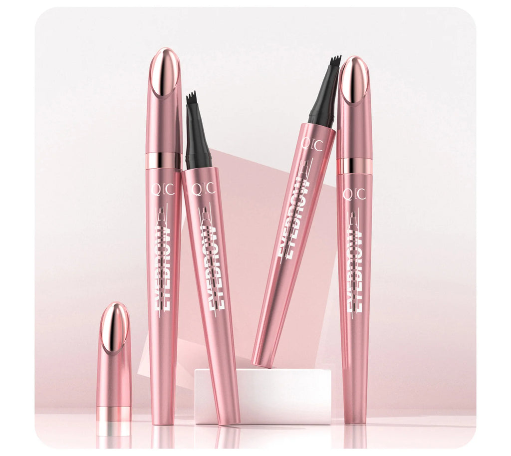 Crayon à Sourcils Magique 4 Fourchettes – Microblading 3D, Imperméable & Couleur Naturelle