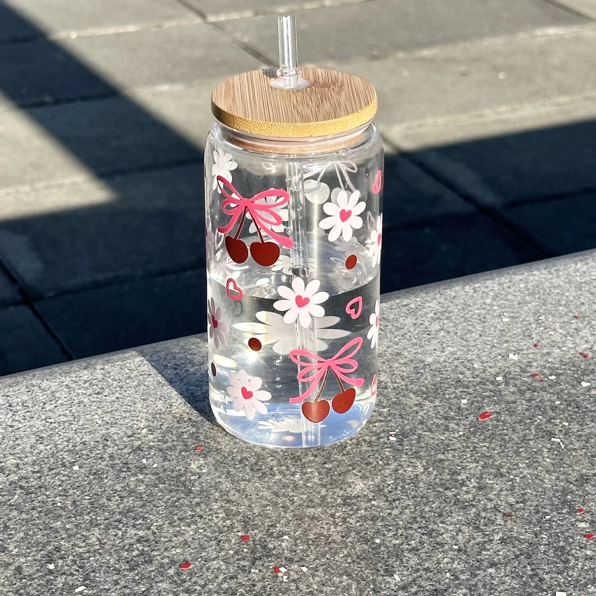 Tasse Réutilisable 500ml – Bouteille Style Pot avec Couvercle & Paille