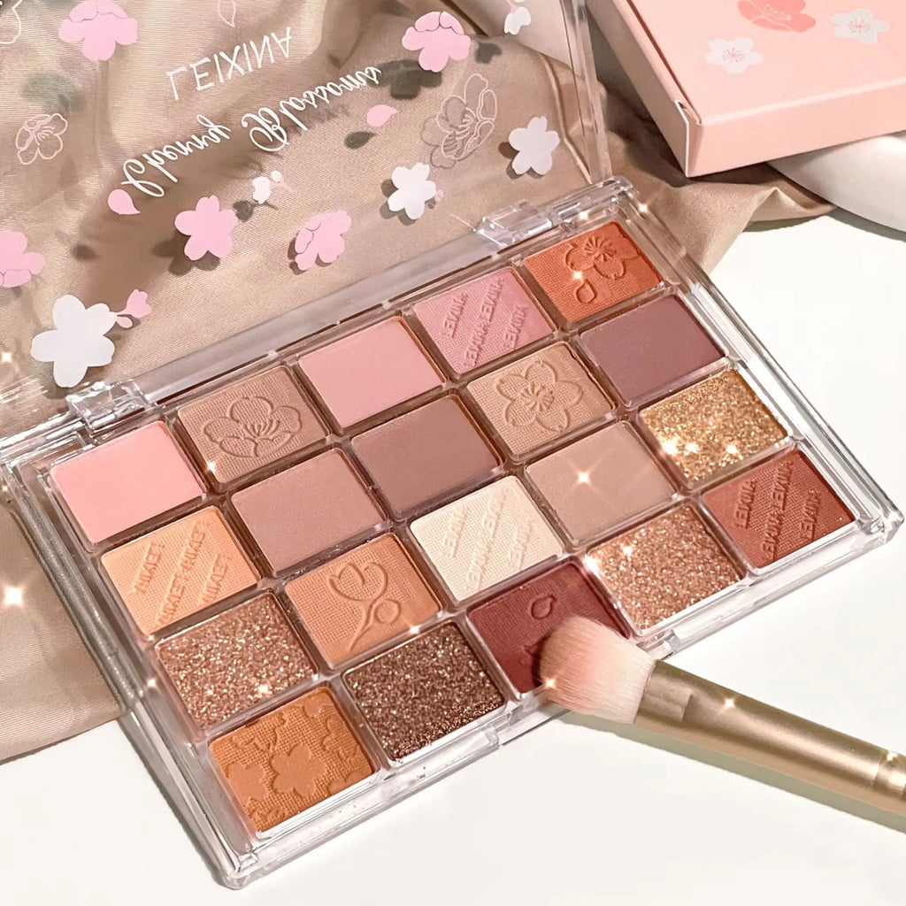 Plateau de Fard à Paupières 20 Couleurs – Maquillage Mat & Scintillant, Haute Pigmentation