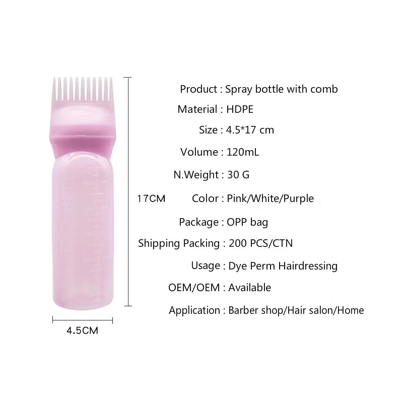 Bouteille d'Applicateur d’Huile Capillaire avec Peigne Intégré
