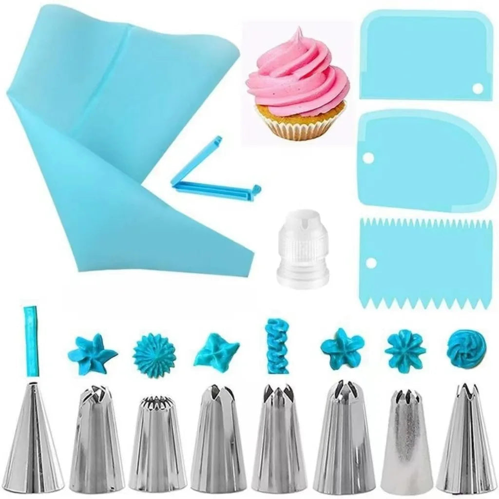 Kit de Décoration de Gâteaux – Poches à Douille et Embouts en Silicone Réutilisables