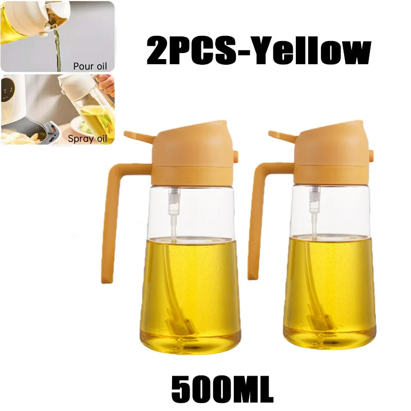 Bouteille de Pulvérisation d'Huile 2 en 1 – Distributeur et Injecteur 500 ml