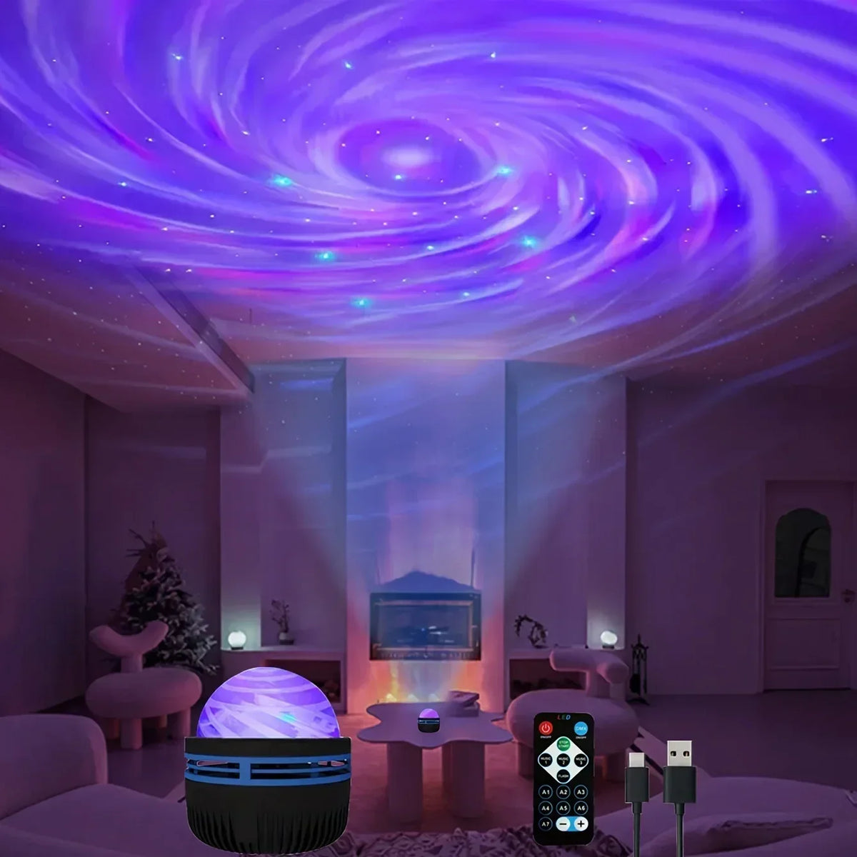 Projecteur LED Galaxy Multicolore avec Télécommande – Lumière Ciel Etoilé