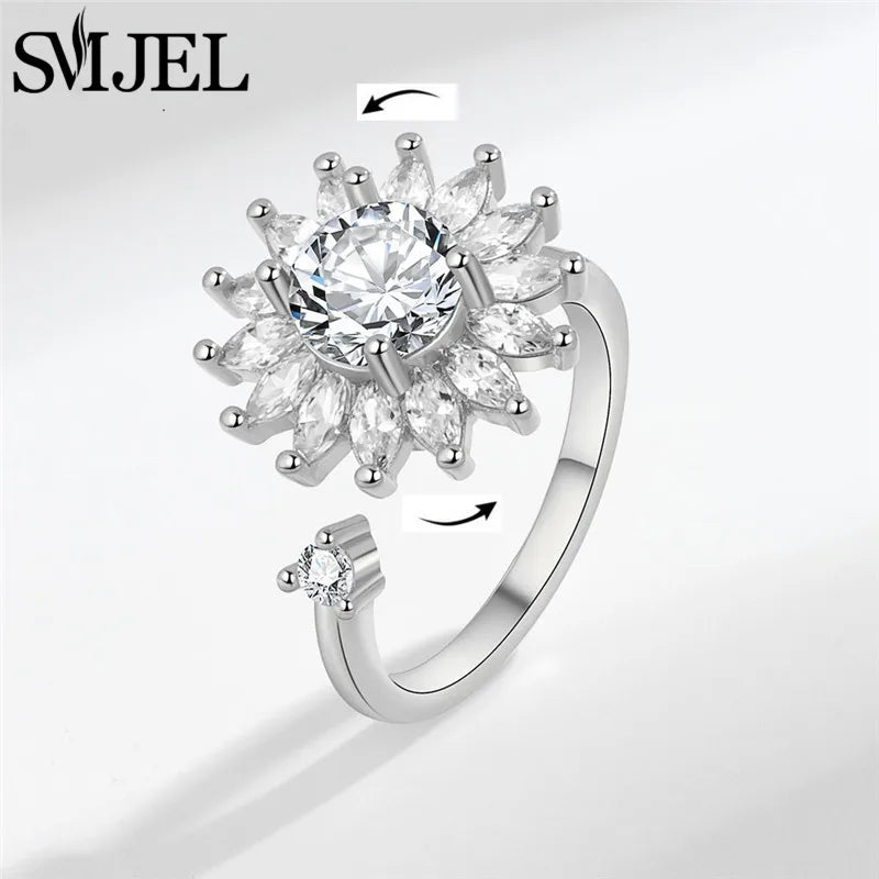 Bague Rotative Anti-Stress de Luxe –  Cristal, Tendance, Luxueux