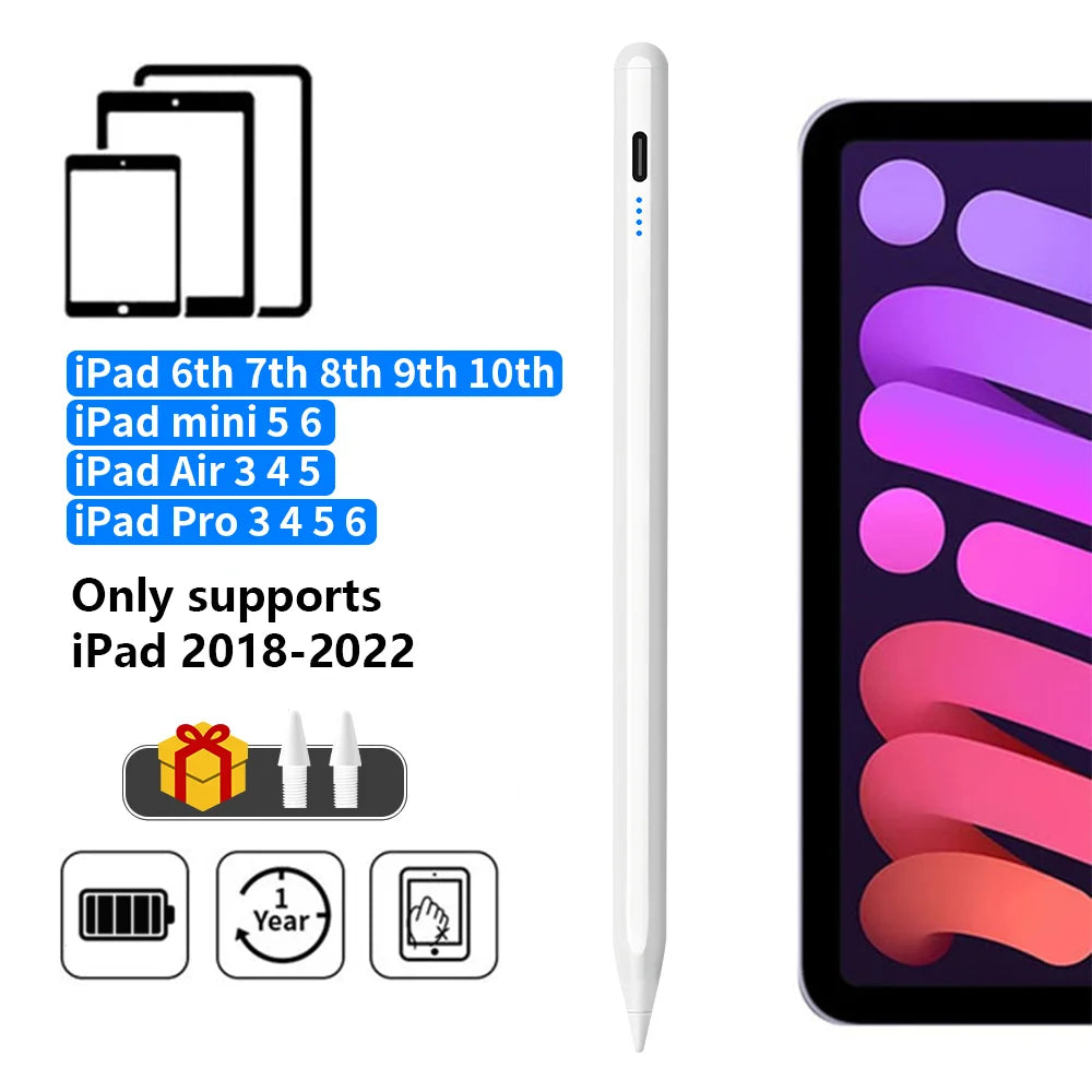 Stylet actile pour IPad – Apple Pencil Compatible avec Indicateurs LED