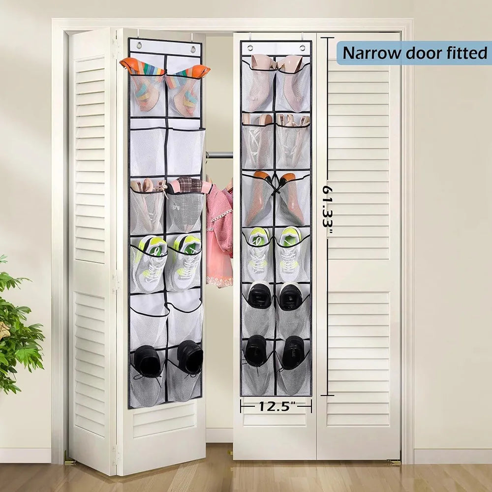 Organisateur de Chaussures Suspendu 12 Poches – Rangement Portable Transparent