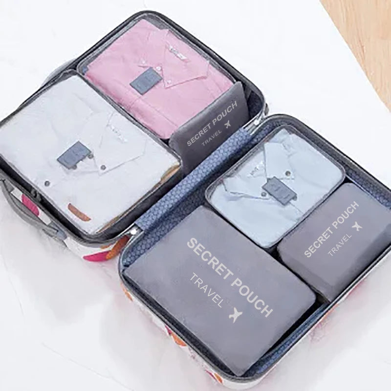 Ensemble de 6 Sac d'Espacement avec Fermeture Eclair, Grande Capacité, Pour Bagages, Vêtements