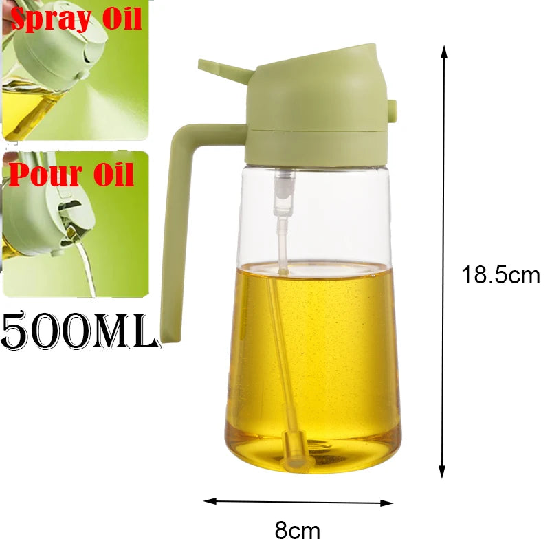 Bouteille de Pulvérisation d'Huile 2 en 1 – Distributeur et Injecteur 500 ml