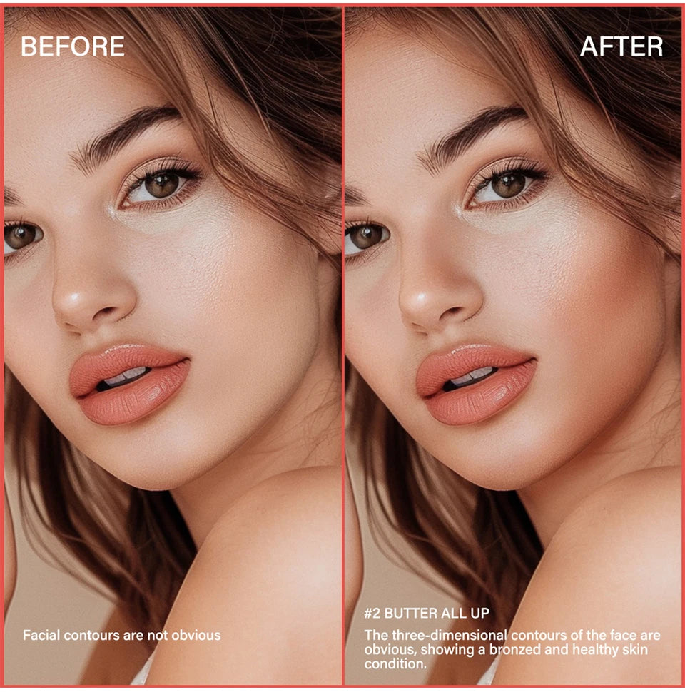 Bronzer & Highlighter Poudre – Contouring Effet Soleil Mat & Lumineux