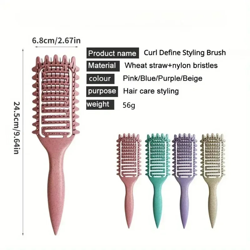 Brosse Définition de Boucles 3-en-1, un Outil Polyvalent Conçu pour Démêler, Définir et Styliser