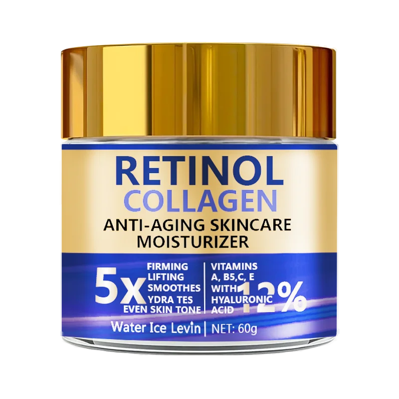 Crème Visage au Rétinol, Collagène, Beurre de karité, Acide hyaluronique, Vitamine E & Panthénol  – 60g