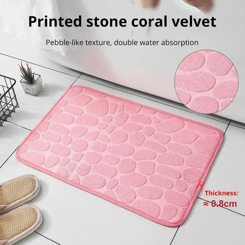 Tapis en Microfibre Gaufrée – Antidérapant pour Salle de Bain et Salon