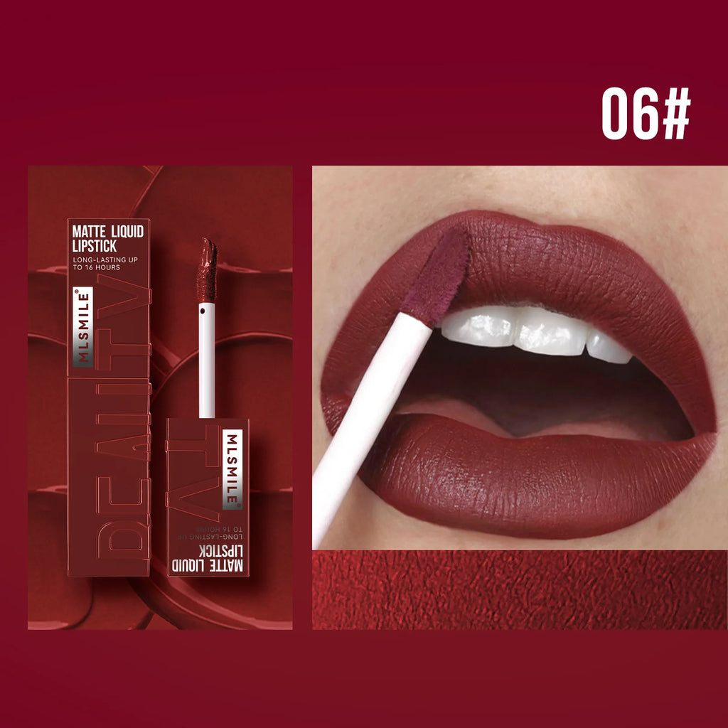 Rouge à Lèvres Liquide Satin Velours – Anti-Adhésif, Imperméable & Longue Durée