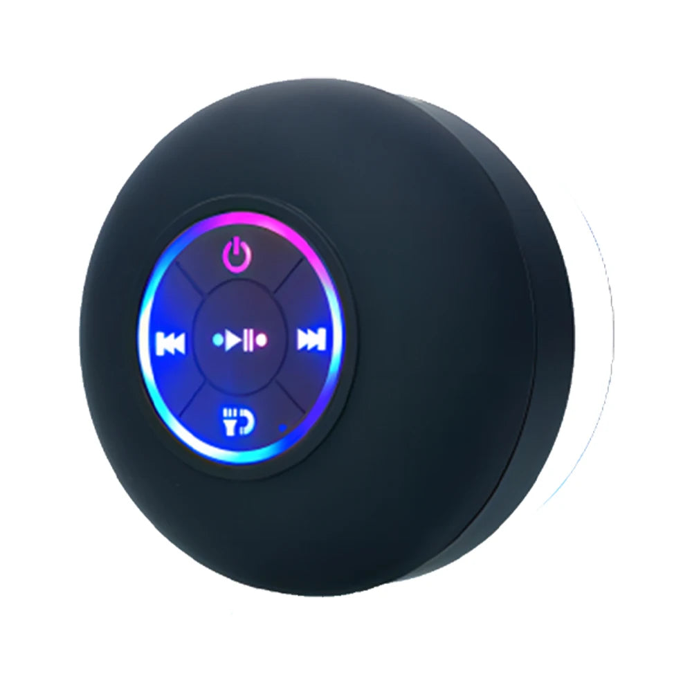 Haut-Parleur Bluetooth Portable Etanche IPX4 – Ventouse Intégrée & Lumière LED - Rechargeable par USB