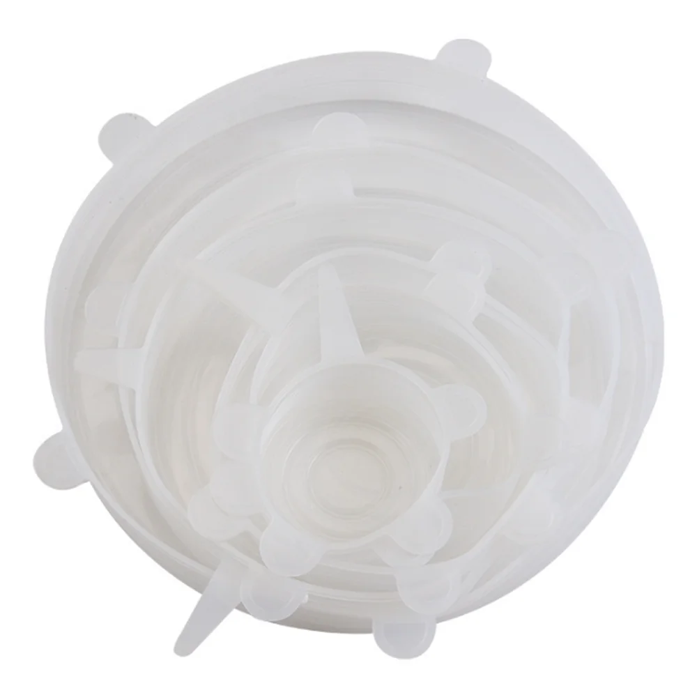 Ensemble de 6 Couvercles de Conservation en Silicone Alimentaire – Réutilisables, Hermétiques et Universels