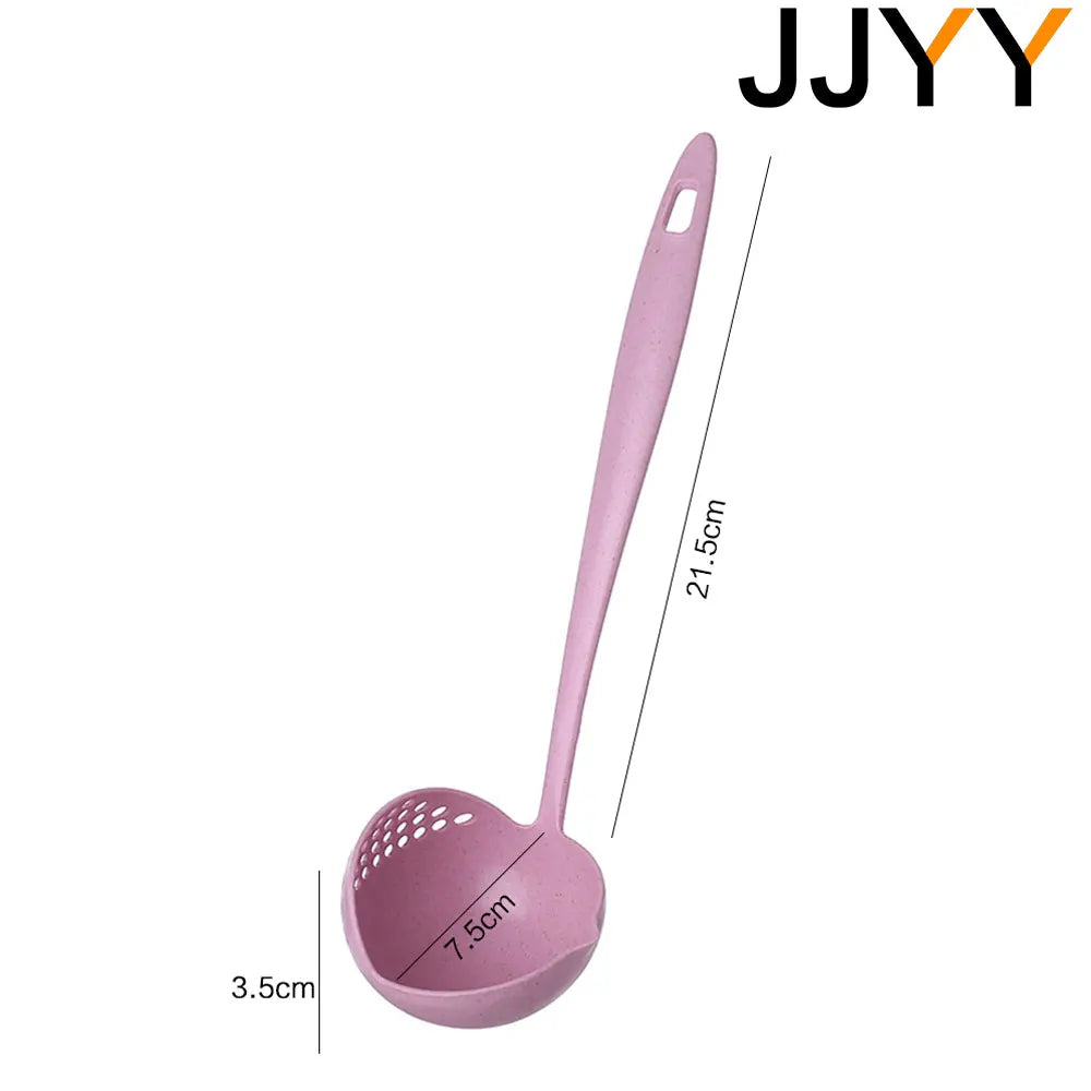 Cuillère de Cuisine 2 en 1 – Passoire Longue Manche & Filtre en Plastique