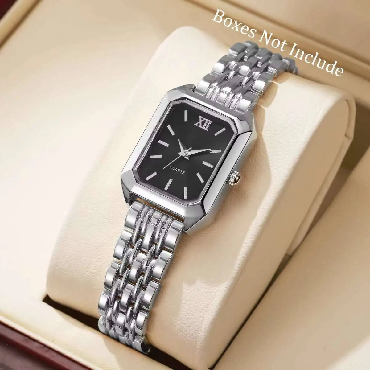 Montre à Quartz Rectangulaire pour Femmes – Bracelet Analogique de Luxe