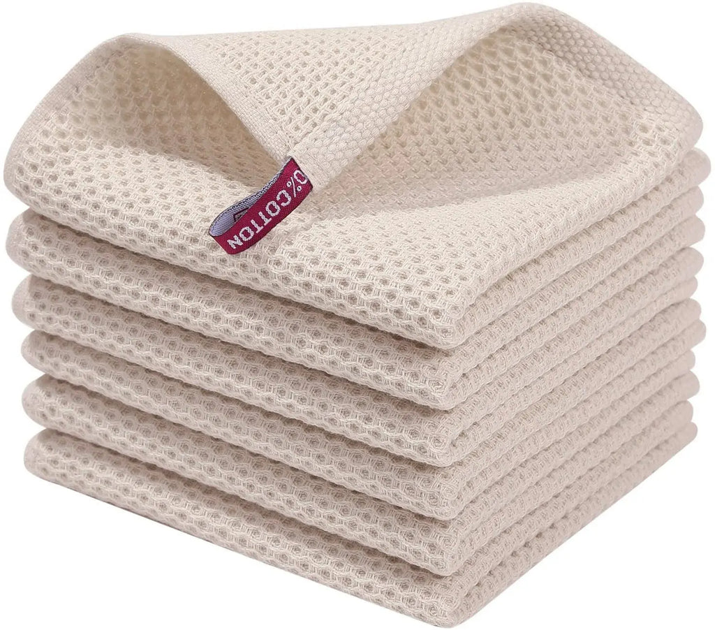 Torchons de Cuisine en Coton 100% – Tissage Gaufré Ultra Absorbant (Lot de 6)