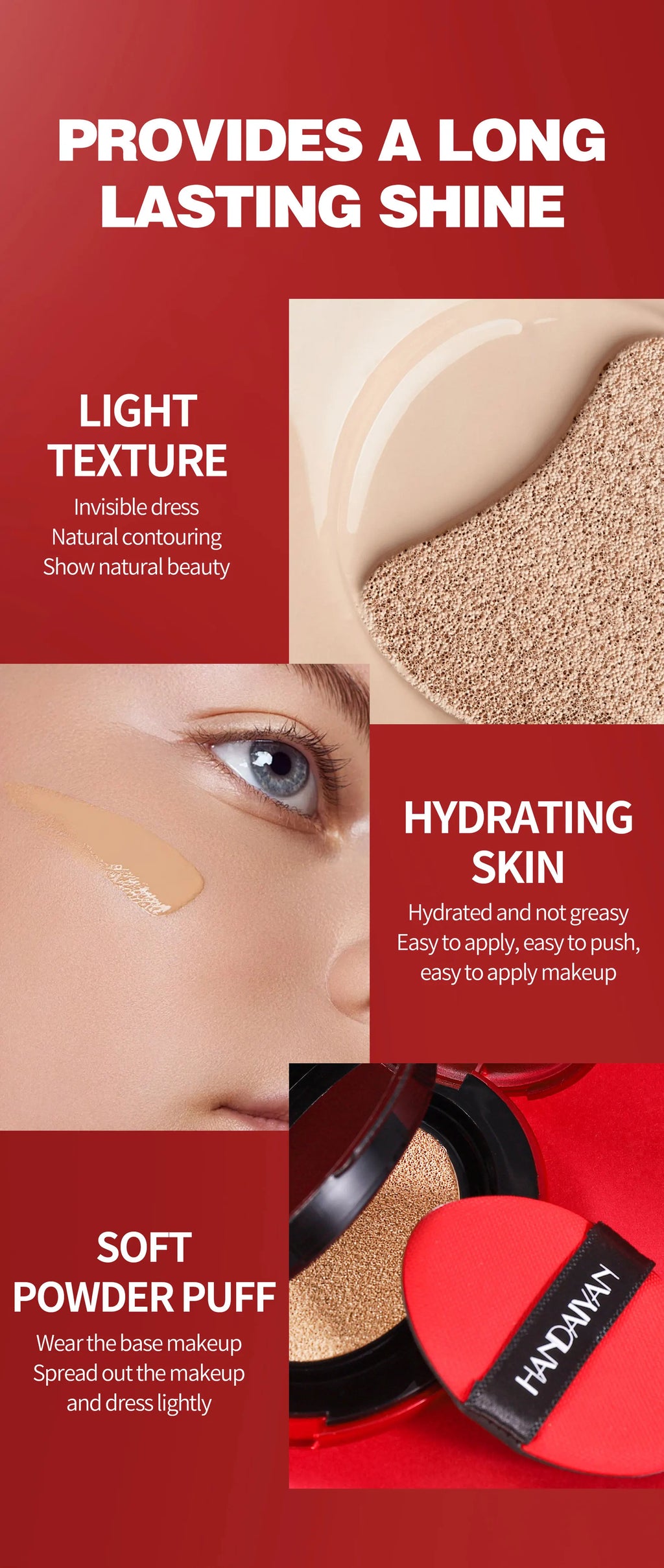 Fond de Teint Coréen à Coussin d’Air – Correcteur Hydratant et Naturel