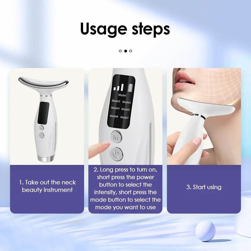 Thérapie par la Lumière LED Portable – Masseur Visage et Cou