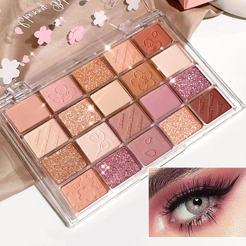 Plateau de Fard à Paupières 20 Couleurs – Maquillage Mat & Scintillant, Haute Pigmentation