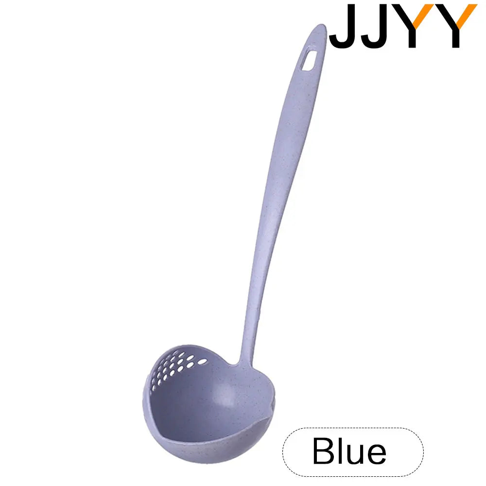 Cuillère de Cuisine 2 en 1 – Passoire Longue Manche & Filtre en Plastique