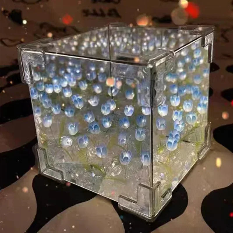Lampe de Nuit DIY Cube – Fleur de Tulipe à Monter Soi-Même